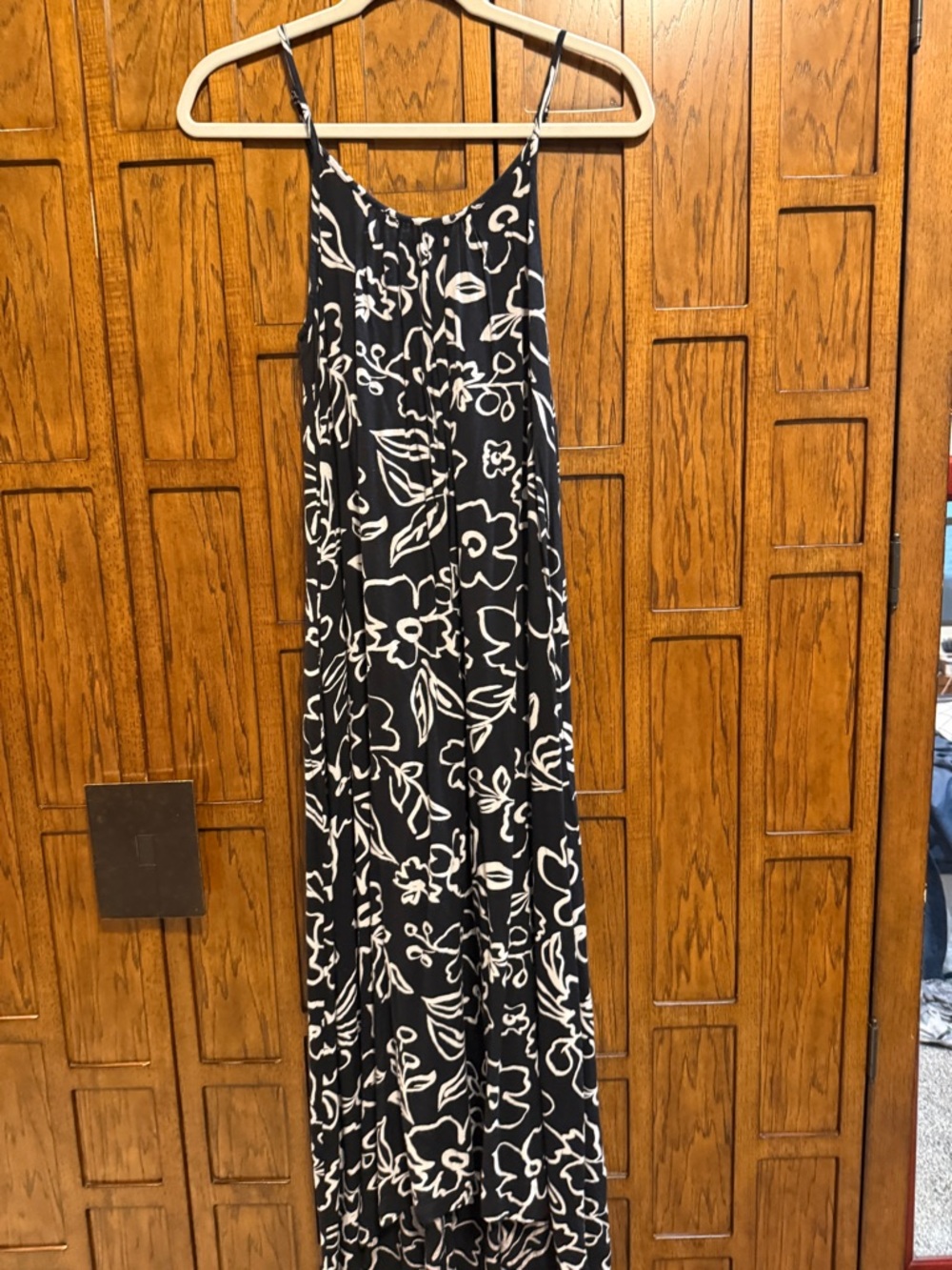 Black and White Floral Maxi Dress - Women's Summer Slip Dress